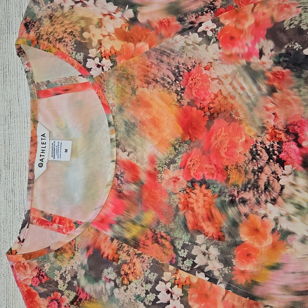 Athleta Refined Zephyr Tank & Brooklyn Printed Shorts Floral Print Set - Picture 4 of 16